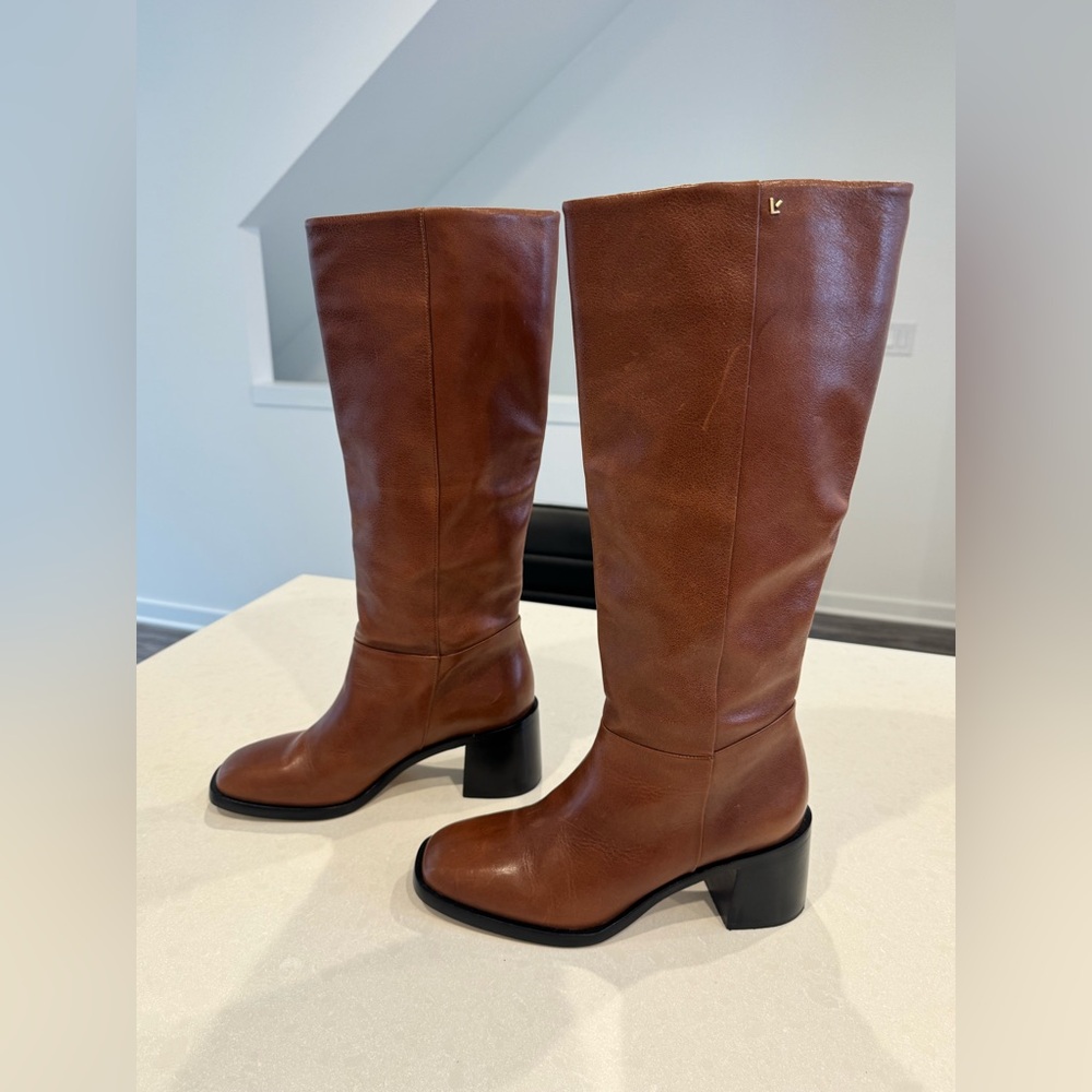 Larroude Ricky Boots in Brown Leather